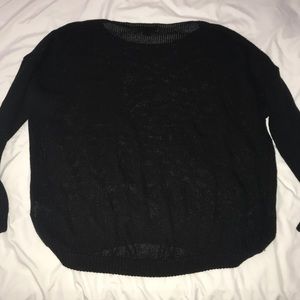 H&M Black Loose Knit Sweater with Pocket